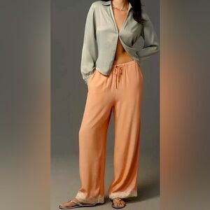 Anthropologie Peach Wide-Leg Pants, NWT, Size Medium